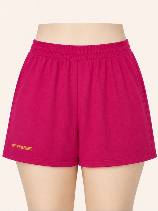 PrettyLittleThing Pants - NWT PrettyLittleThing Hot Pink Logo Sweat Shorts XXXL Plus
